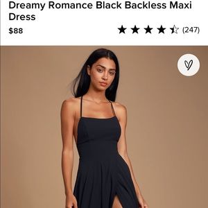 Black backless maxi slit dress